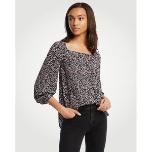 ANN TAYLOR Mini Garden Square Neck Blouse